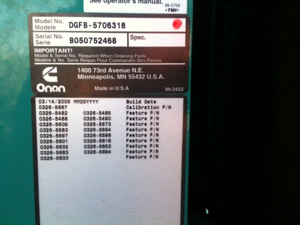 Warranty Onan Onan Warranty Work, RV Generators