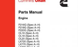 Onan Performer parts manual