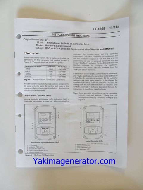 Kohler GM79884 Generator Controller