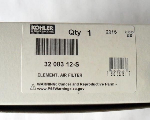 Kohler Air filter 3208312-S fit the 10 and 12RESV Kohler standby generator Fits the Kohler  KT725 Engine